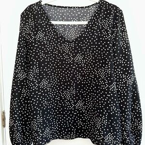 Black and White Polka Dot Women's Top